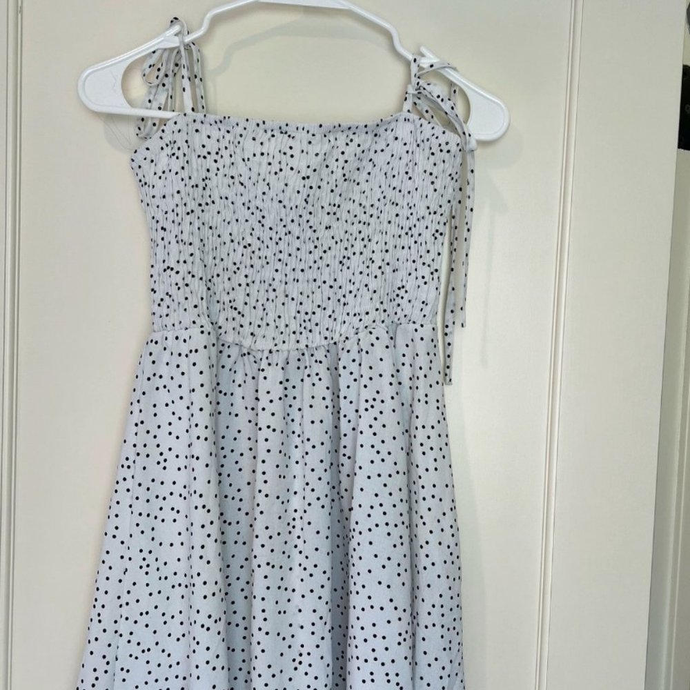 SHEIN WYWH Polka Dot Shirred Cami Dress